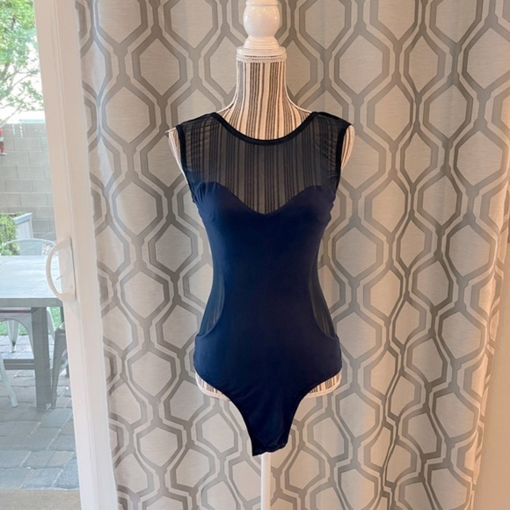 Hour Glass Semi Sheer Bodysuit NWT